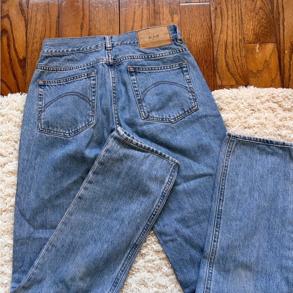 Blue Straight Leg Jeans